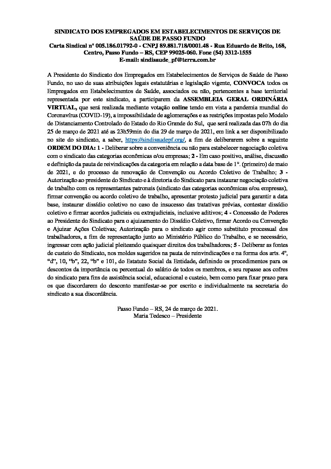 Campanha Salarial Sindisa De Passo Fundo